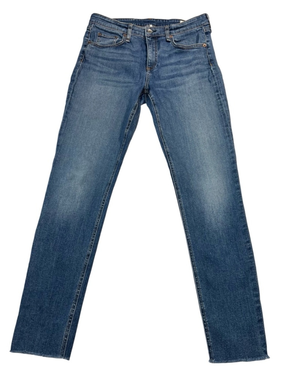 Rag and Bone Cate Skinny Blue Jeans Raw Hem Medium Wash Womens Size 31 Designer - Picture 2 of 12